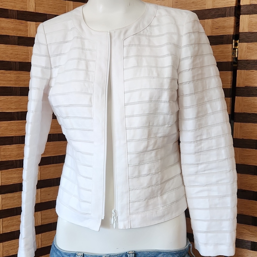Lafayette 148 NY linen zip up jacket